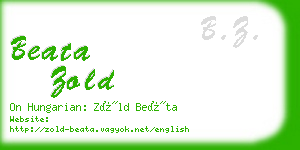 beata zold business card